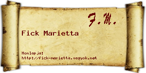 Fick Marietta névjegykártya